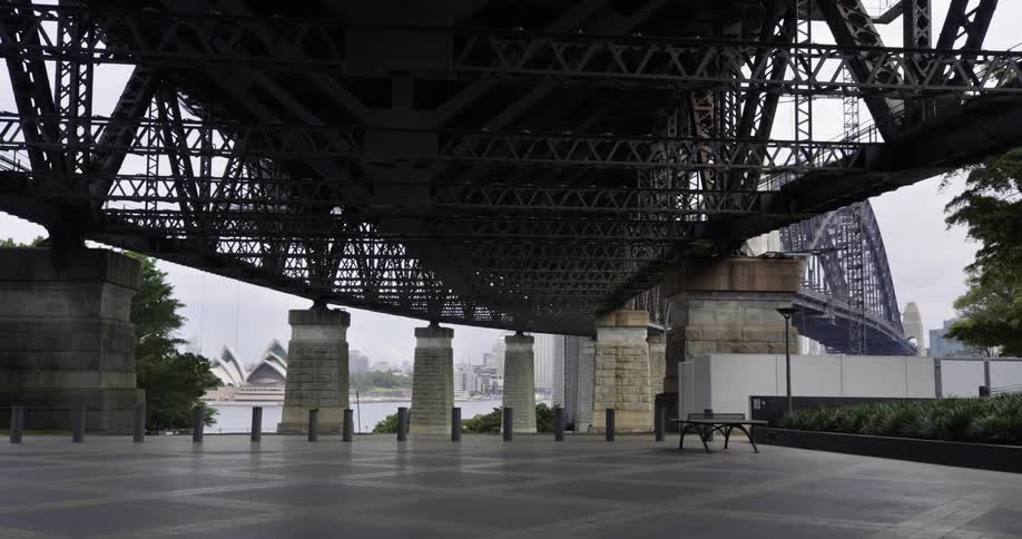 The area under the bridge is empty