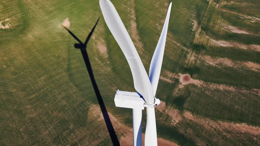 A wind turbine on a field