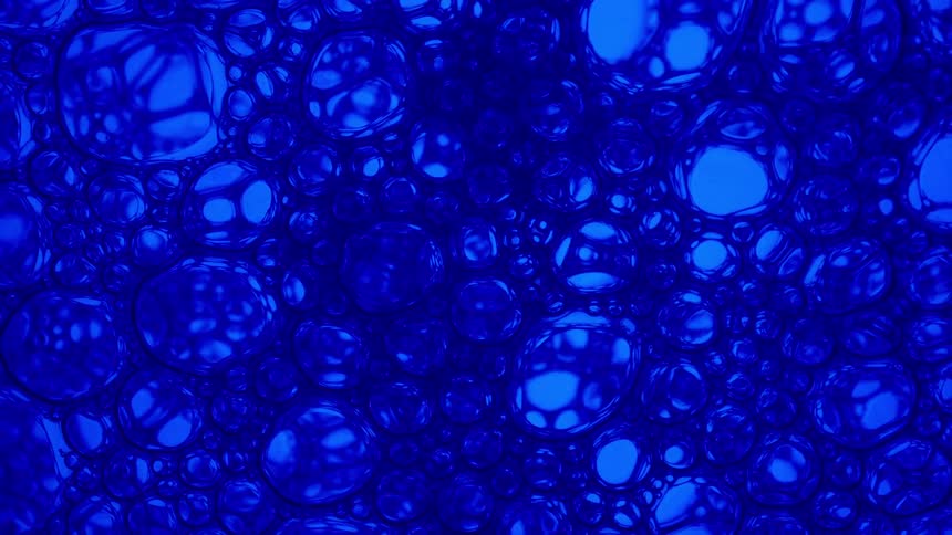 The bubbles pop on the blue light
