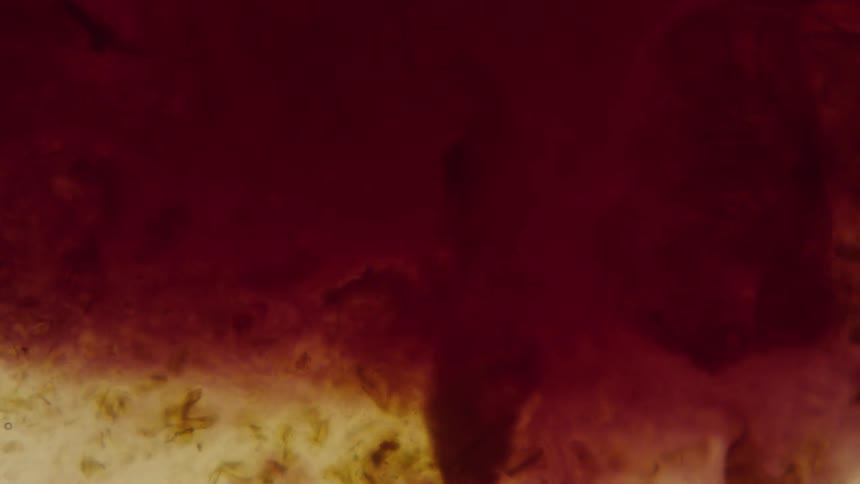 Liquid dyes mixing together