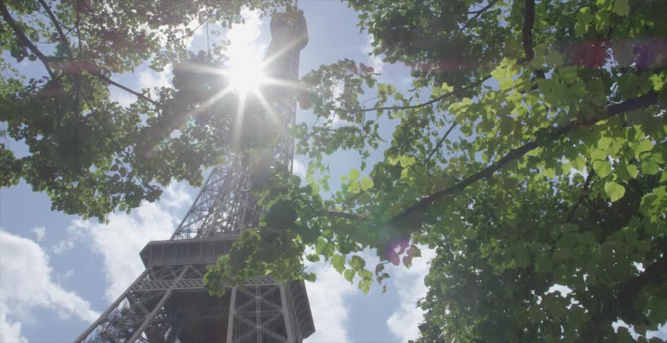 View of the eiffel tower on a sunny day