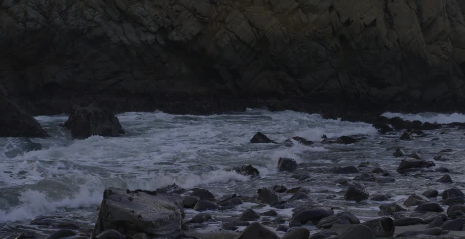 Waves crashing towards the shore