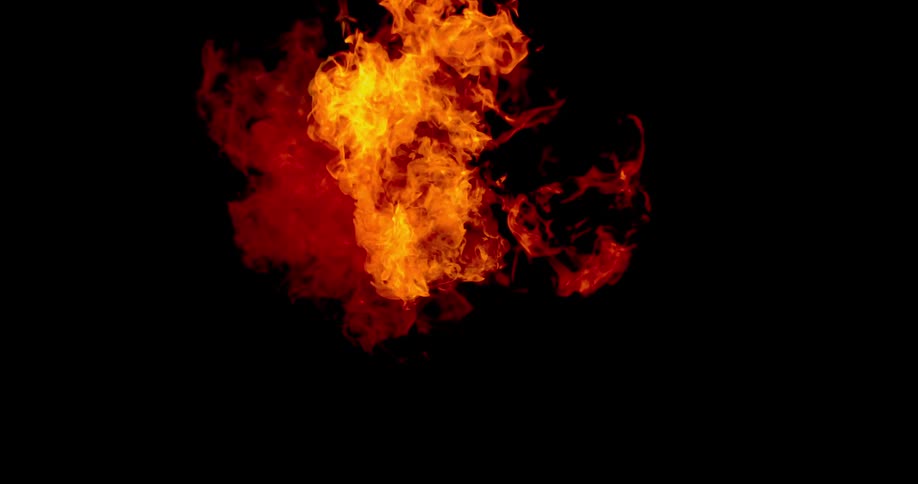 An abstract design of fire is displayed