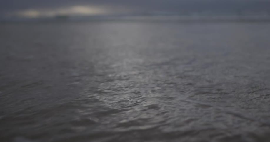Ocean water ripples and flows