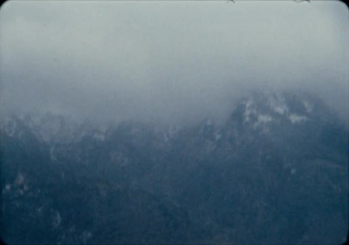 Heavy clouds cover the Austrian Alps