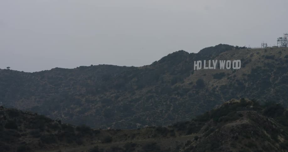 The hollywood sign sits in the distance