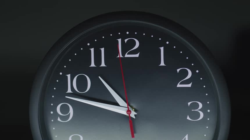 Hands moving on a clock
