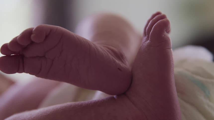 Close up of baby feet