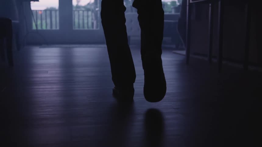 A person running through a home
