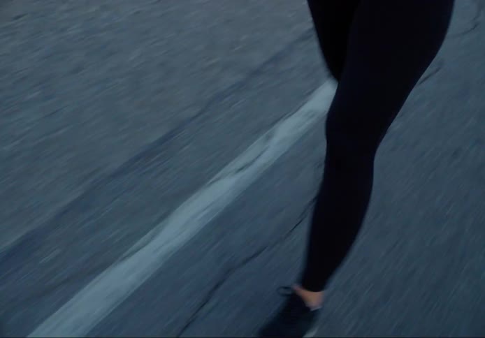 A woman running in the morning