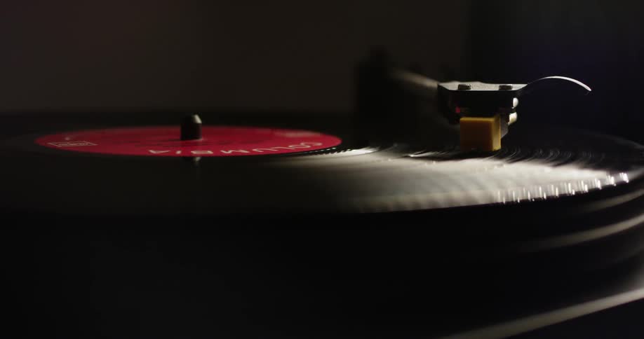A record player playing a record