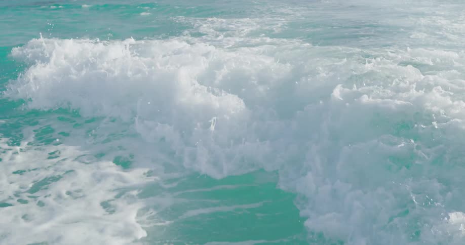 Waves crashing in the ocean