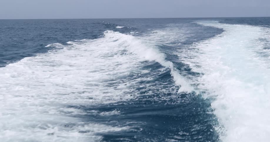 The waves move around in the ocean