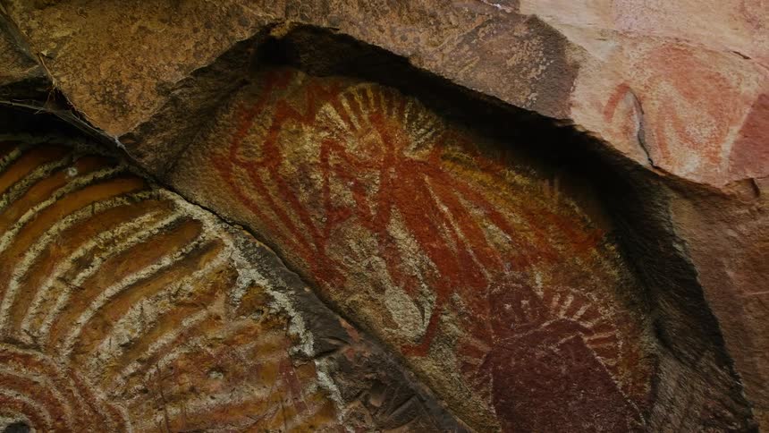 A cave wall with cave art