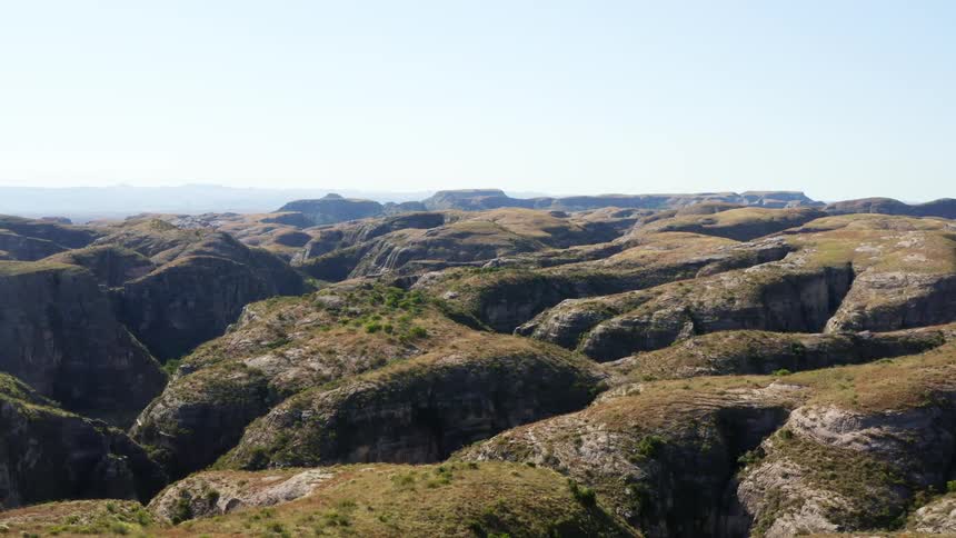 Landscape view of moss on hills and cliffs