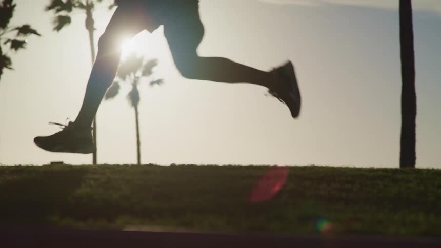 A man running outside