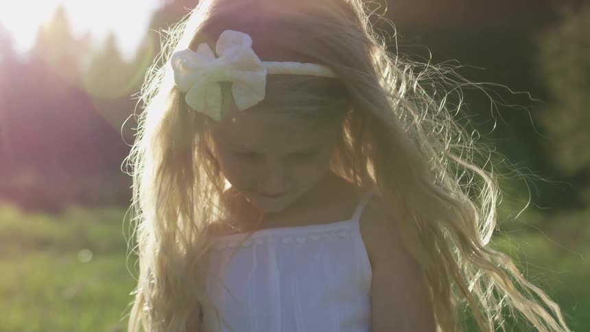 A little girl outside