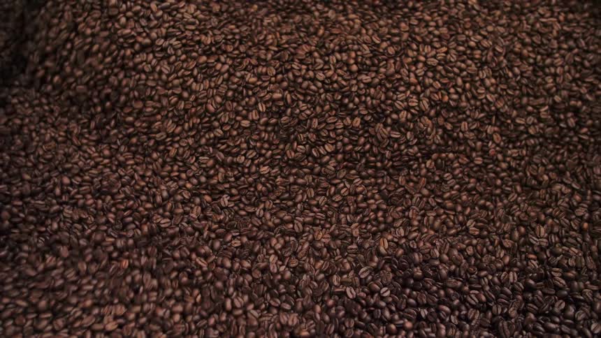 Coffee beans in a roaster