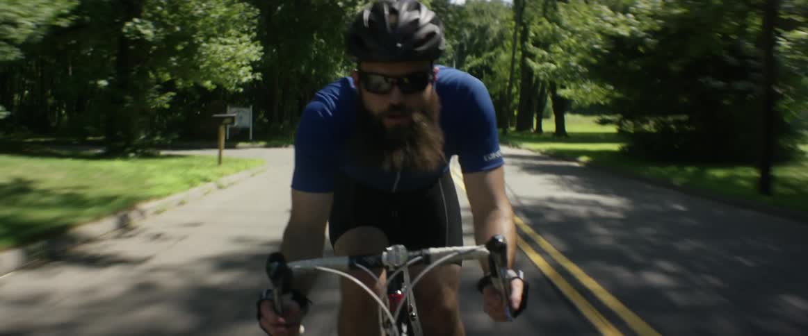 A man riding a bicycle