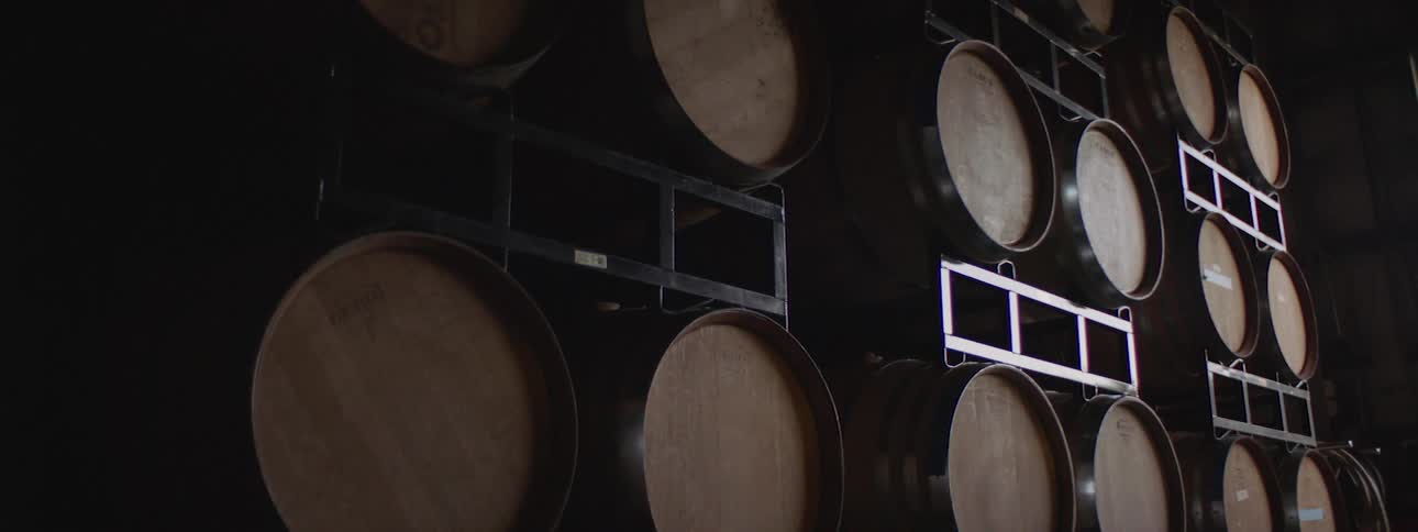 Barrels of wine at a winery
