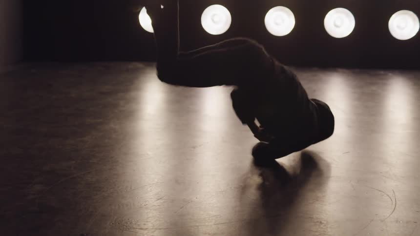 A male dancing on stage