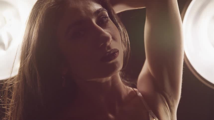 A model posing at a photo shoot