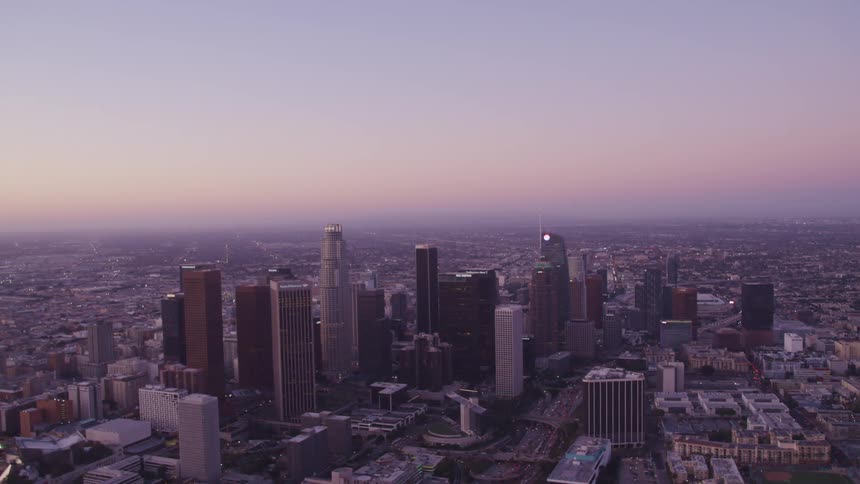 Aerial view of a city skyline