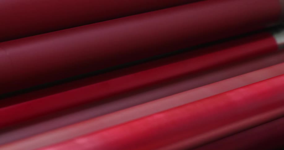 Red contents flow along translucent tubes