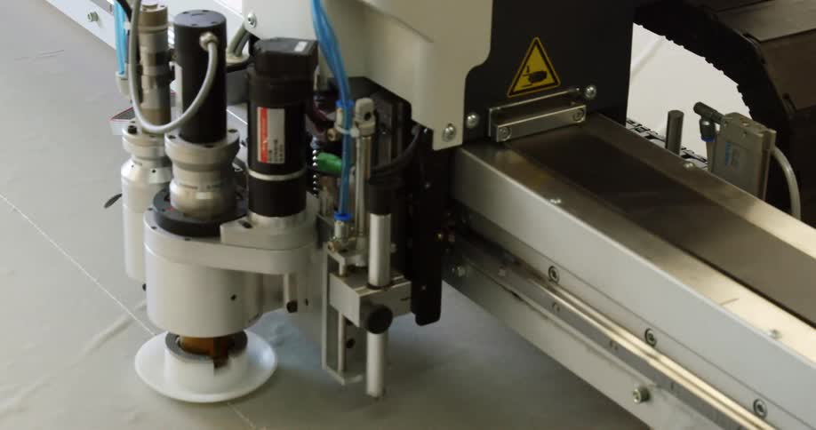 A robotic machine in a factory