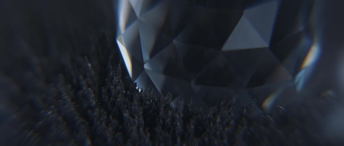Movement of magnetic metal shavings next to a crystal