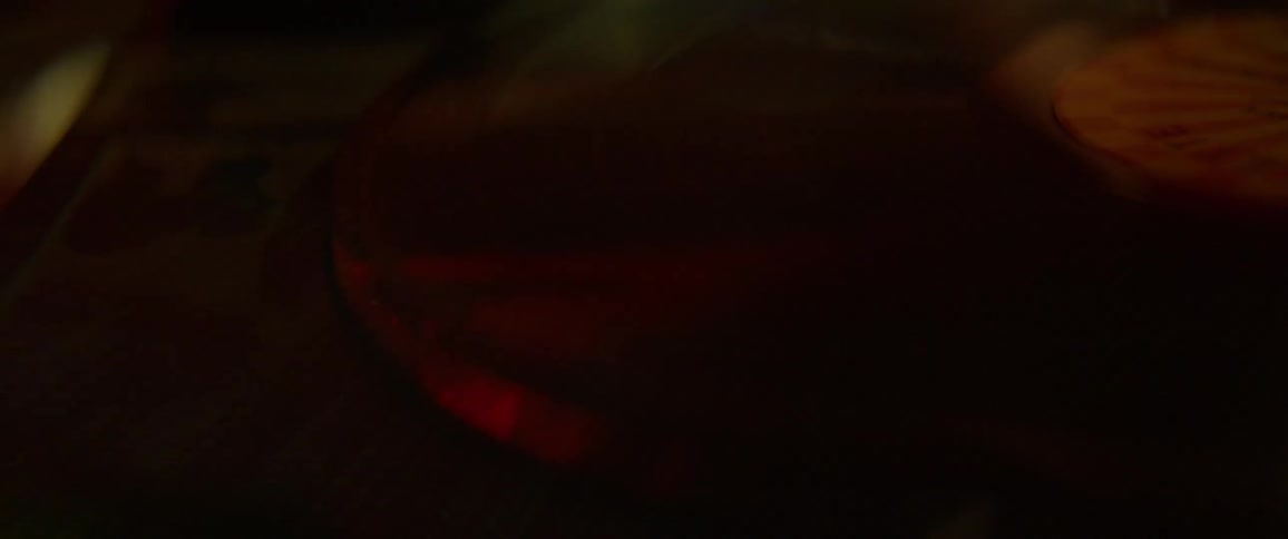 Lights flash on a spinning record player
