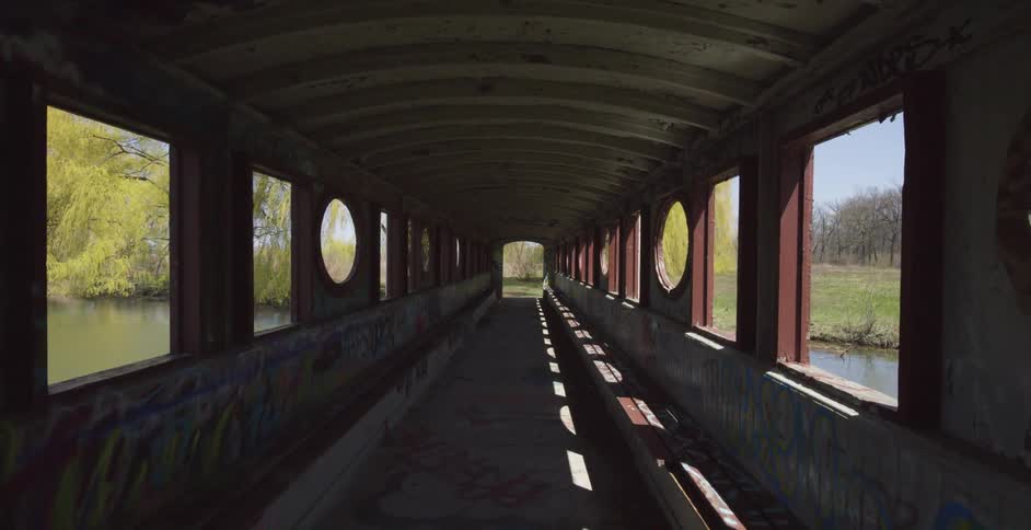 Moving through an enclosed bridge
