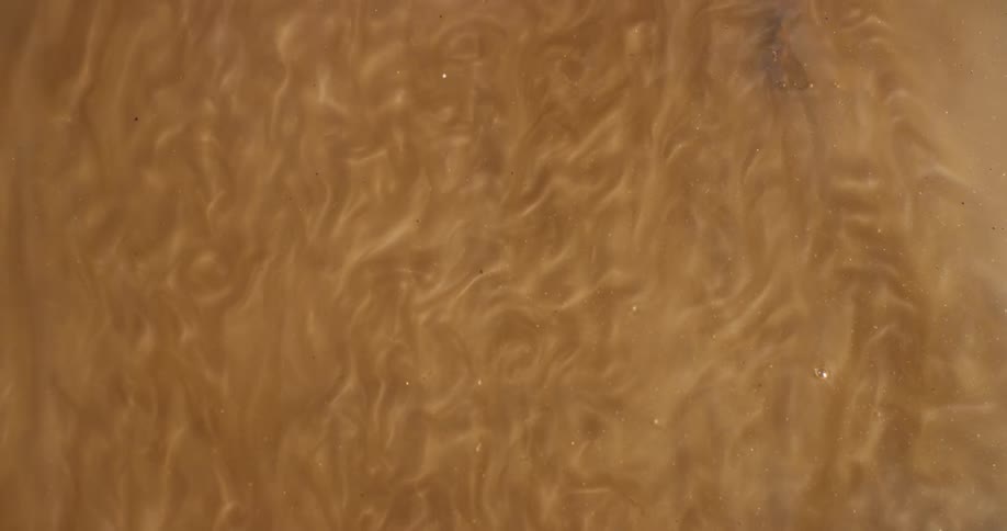 Muddy water flows