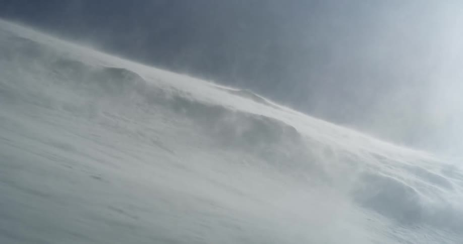 Wind blows across a snow covered landscape
