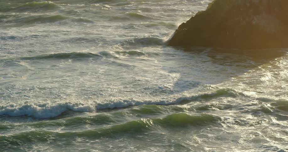 Waves rolling in an ocean
