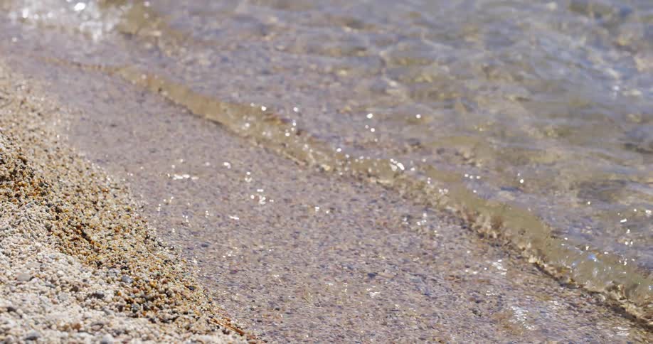 Waves washing on to the shore