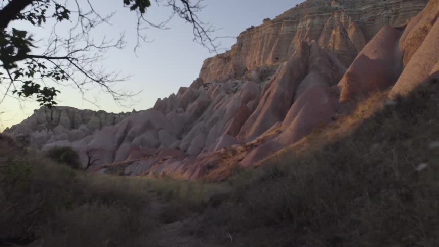 A mountain landscape at dawn