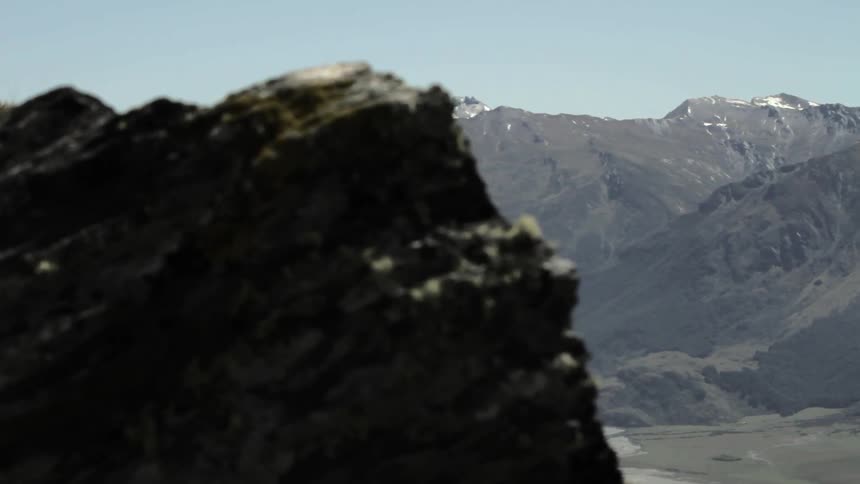 View of a large mountain range