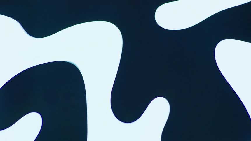 Fluid blue and white shapes change size and dimension