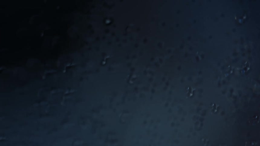 Rain drops are all over the window