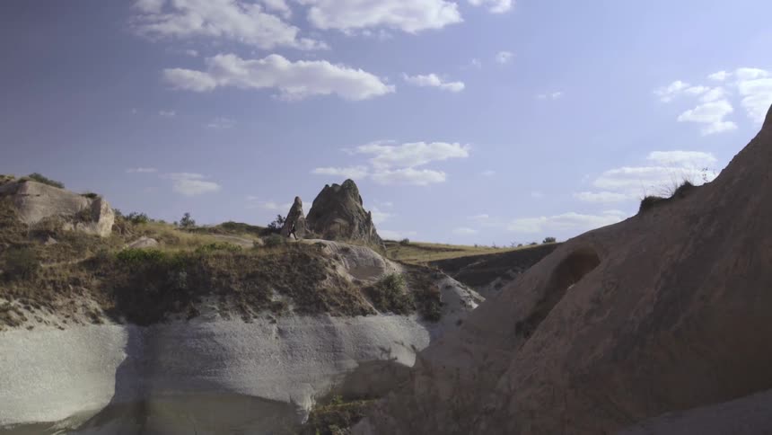 Hiker across canyon
