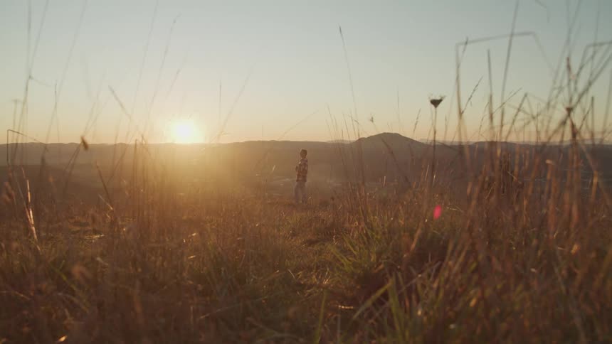 A man standing in a field