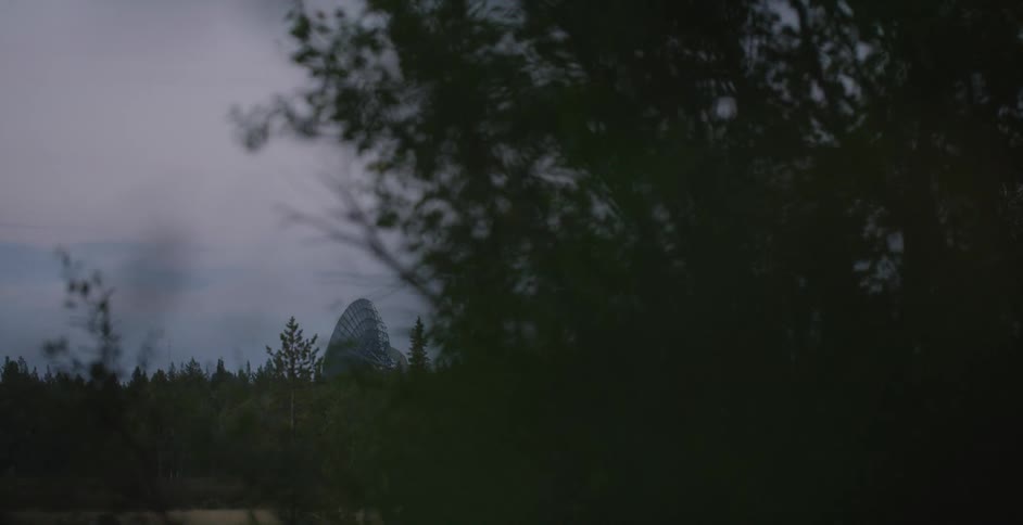 View of a satellite dish in the distance