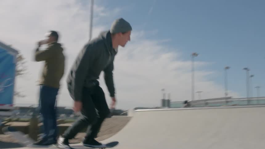 People are skating in a park