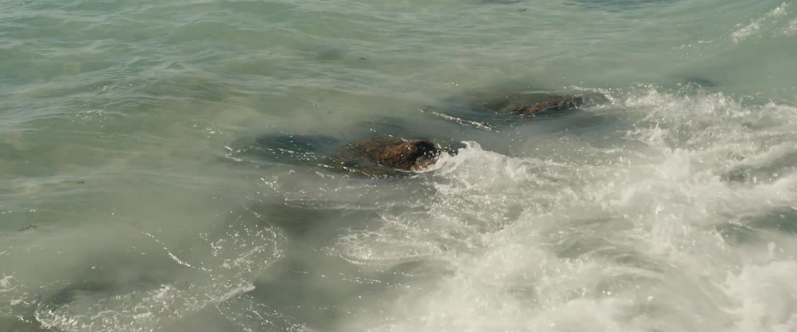 Waves rolling on to the shore