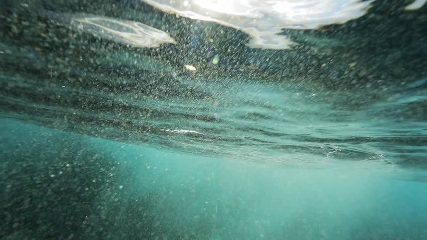 Sun is shining through the ocean water