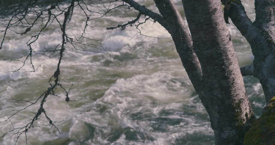 Waves are moving fast in the river causing rapids