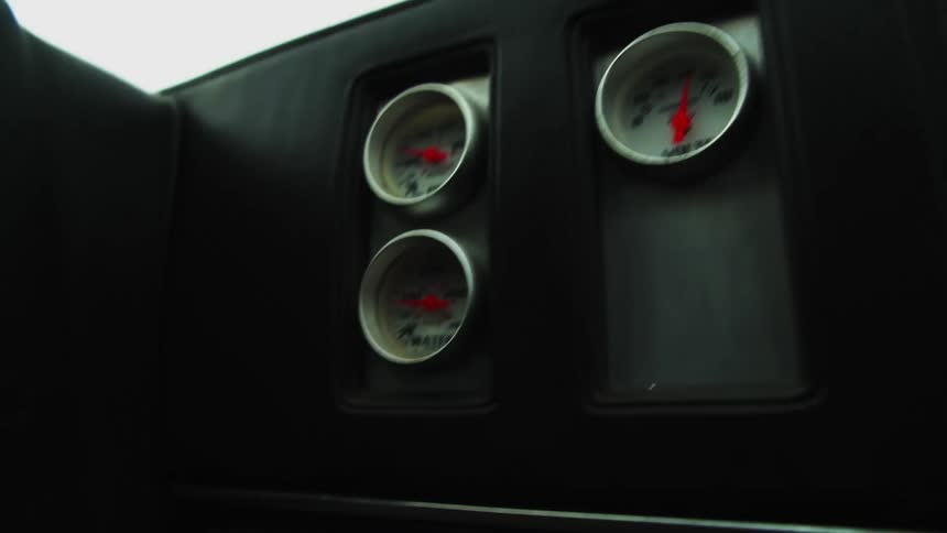 Gauges on a car dashboard