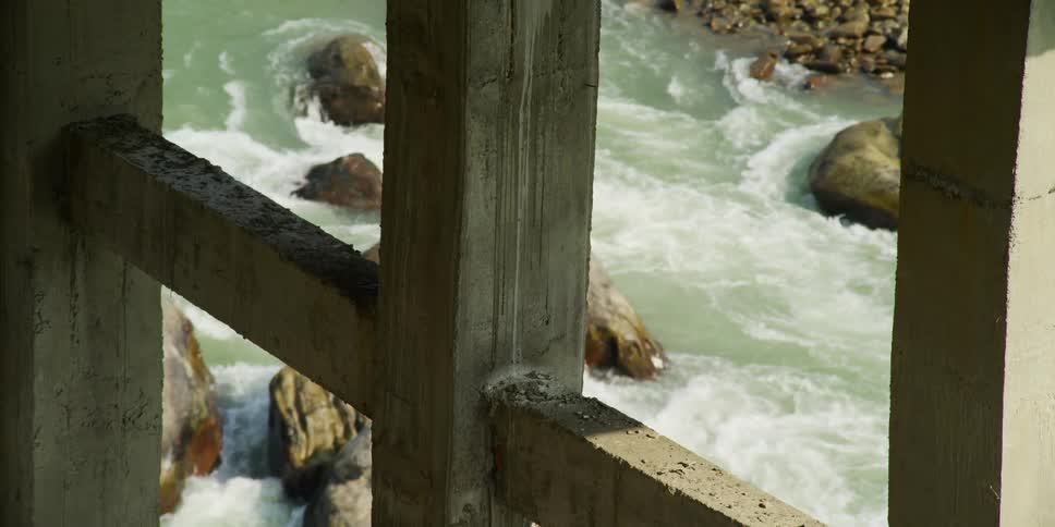 Water is flowing downstream during the day