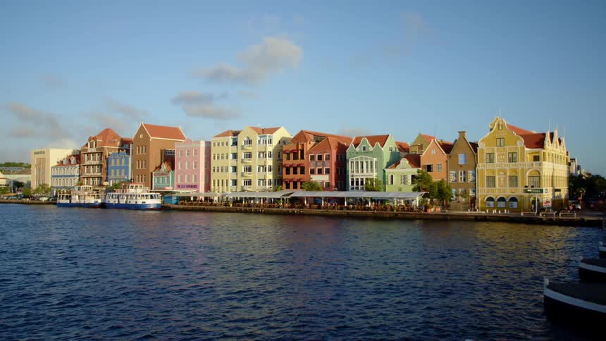A town on a river front